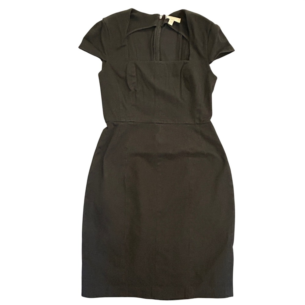 Banana Republic Black Square Neck Cutout Cap Sleeve Sheath Dress Womens 6